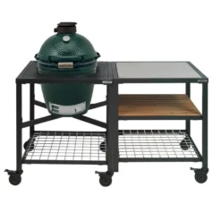 Big Green Egg Modular Outdoor Workspace Compleet Systeem SS-Wood-Grid Incl. Medium Barbecue