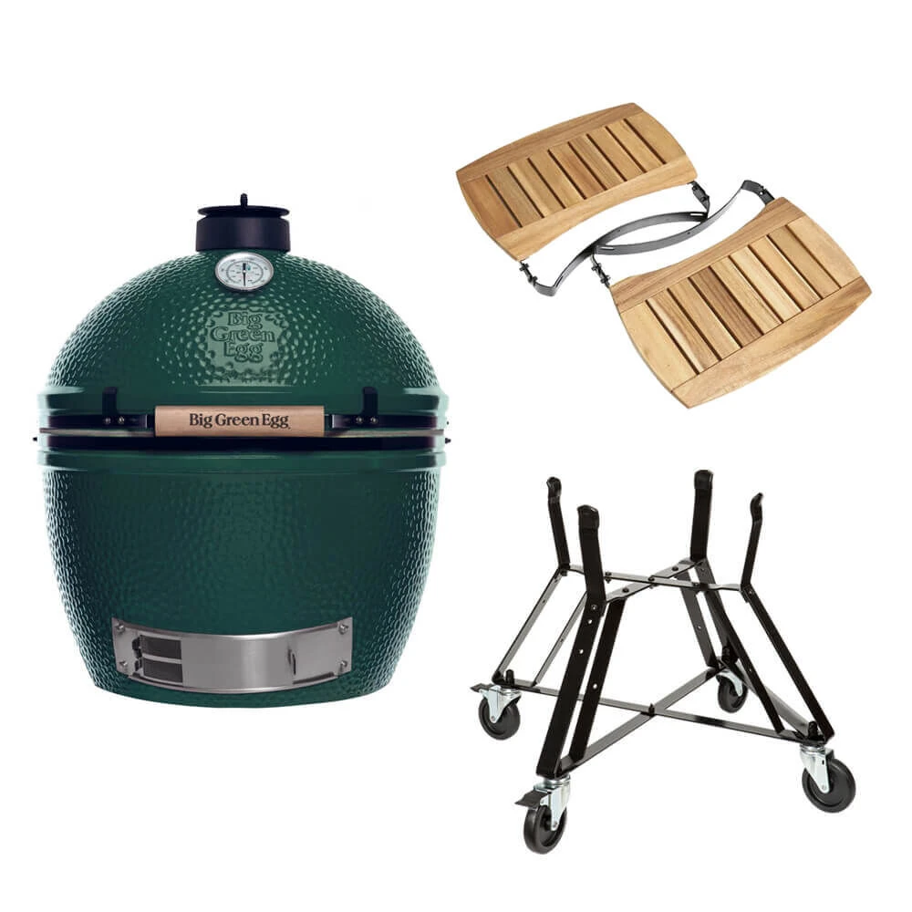 Big Green Egg Extra Large Barbecue ø 67,5 Cm Keramiek Groen Met Onderstel En Acaciahouten Zijtafels